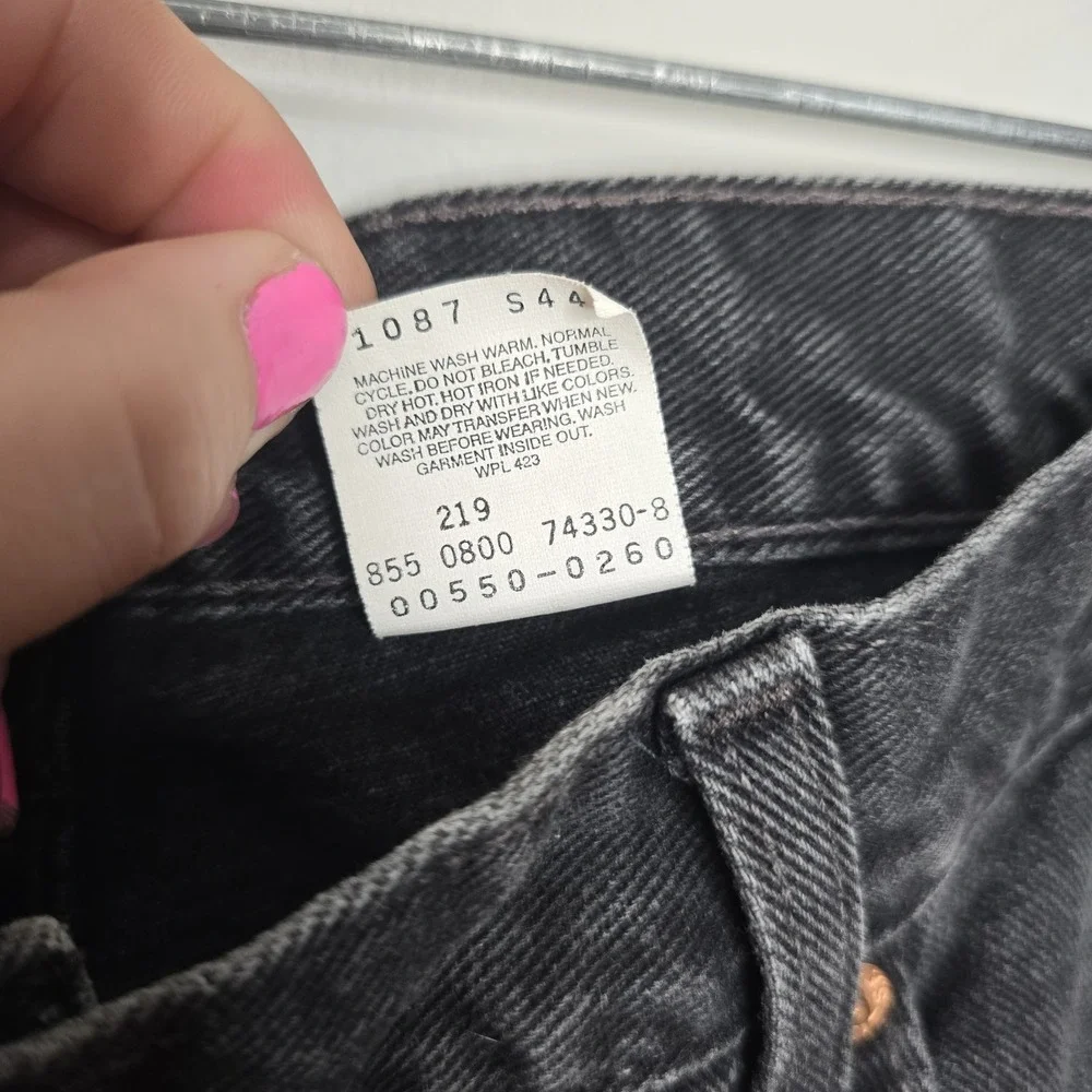 Vintage Levis 550 Jeans Men's 42x30 Black 90s Made in MEX Relaxed Fit